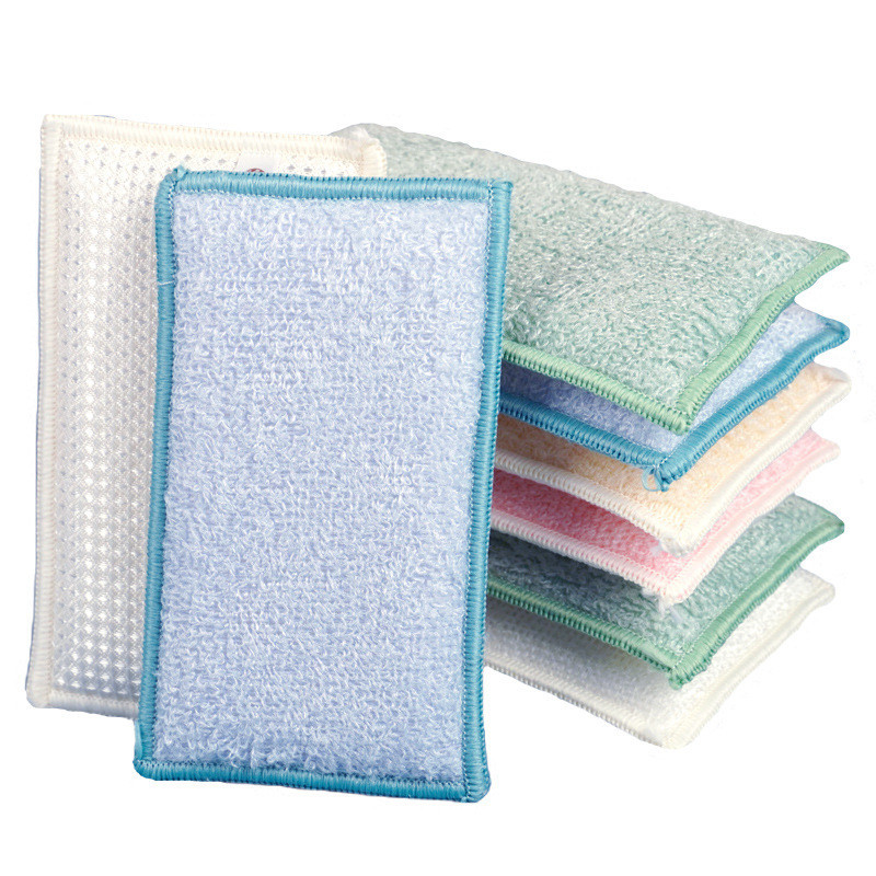 Bamboo Fiber Trunk - 3/2Pcs ครัวทำความสะอาด Scouring Pad Serat Bambu