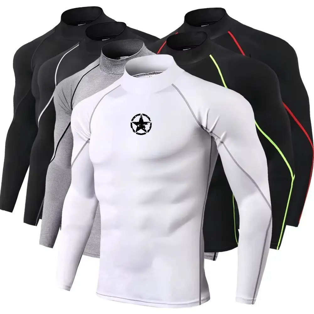 Quick Dry Underwear - เสื้อยืดกีฬาผู้ชาย แห้งเร็ว เสื้อวิ่งเพาะกาย เสื้อรัดกล้ามแขนยาว เสื้อยิม เสื้อฟิตเนสผู้ชาย